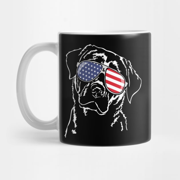 Proud Patriotic Labrador Lab American Flag dog by wilsigns